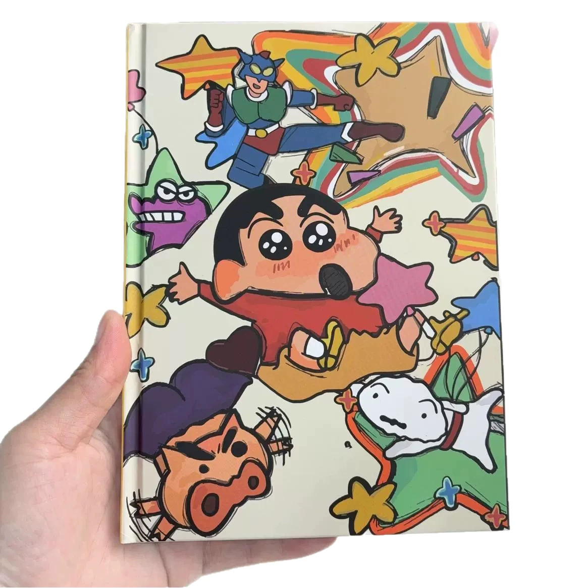 Cute crayons, laptop, high quality cartoon notebook for students