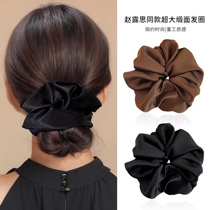 Korean-Style Satin Oversized Scrunchie Hair Tie for Women, High-End Feel, Gentle on Hair, Bun Hair Tie Hair Accessory Korean-Style Satin Oversized Scrunchie Hair Tie for Women, High-End Feel, Gentle on Hair, Bun Hair Tie Hair Accessory