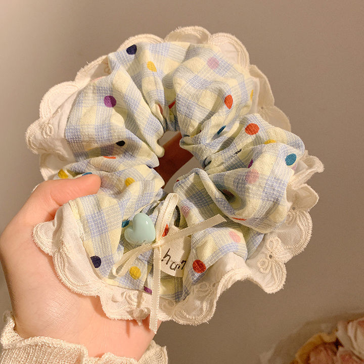 韓国風文学風中空花刺繍ヘアゴム女性用ハイエンドチェリーヘアロープ2025新スタイル|undefined