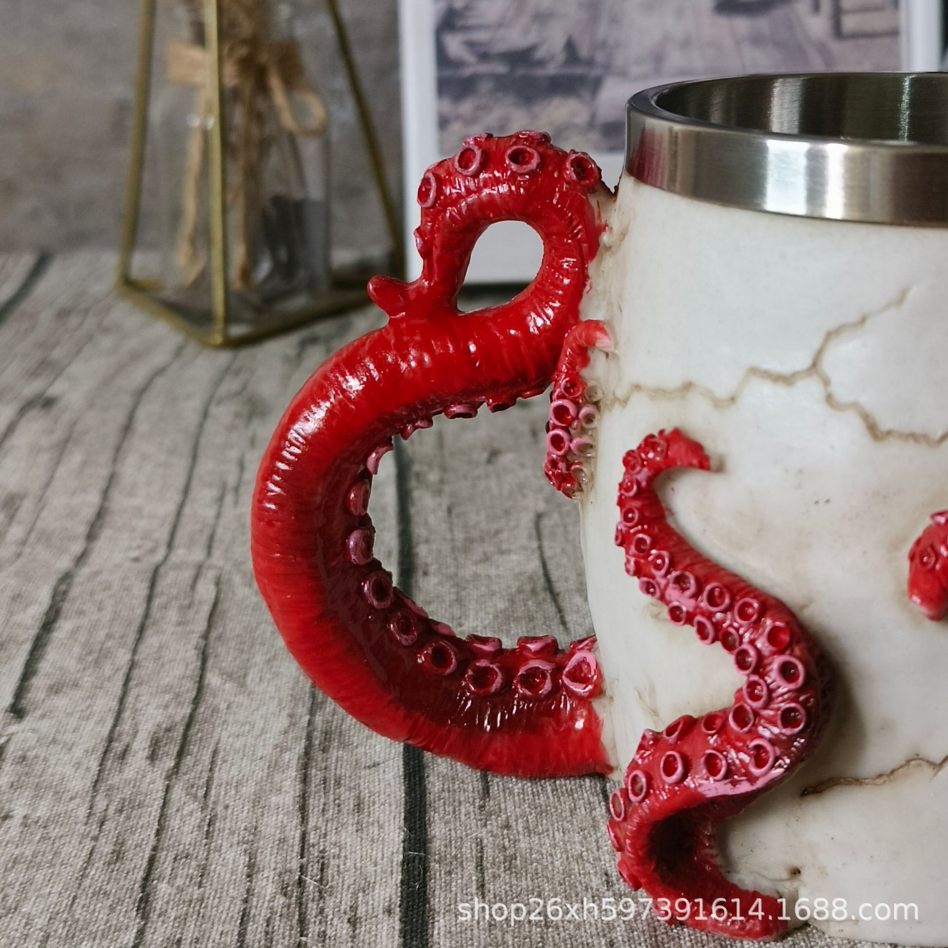 Regalo exagerado cráneo pulpo cerveza taza de acero inoxidable liner bar cerveza taza de agua taza creativa retro cerveza taza