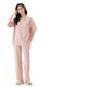 Pajamas with Chest Pad Women's Summer Short-sleeved Capri Pants Suit Loose Casual Large Size Spring and Autumn Home Clothes for Outer Wear