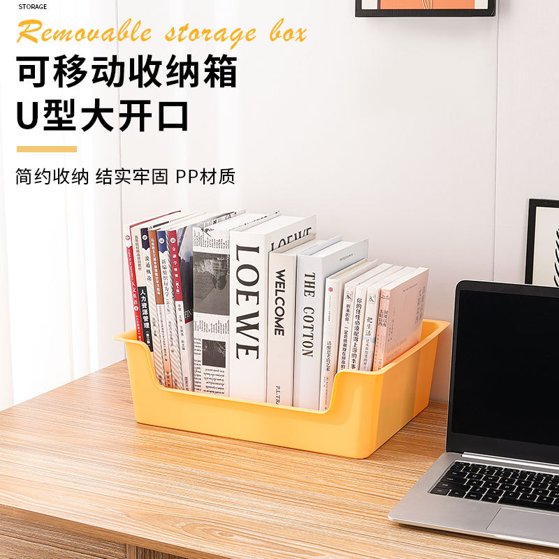 Book Storage Box with Wheels, Mobile Cart Storage Rack, Desktop Organizing Storage Box, Office Desk File Storage