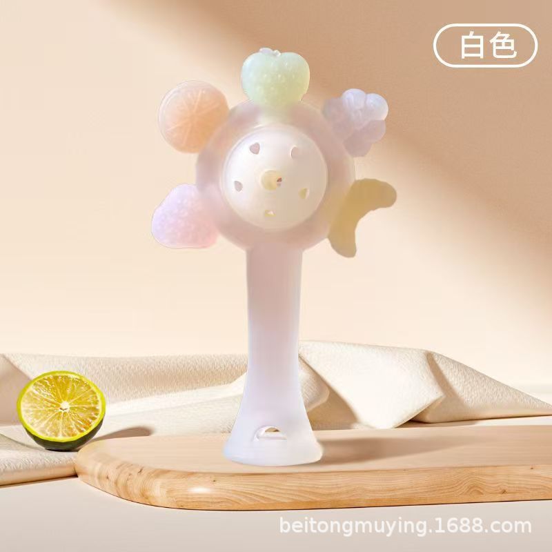 Diente de goma para bebés dientes fijos palito de molienda juguetes de campana palma de silicona mordida puede hervir la mano