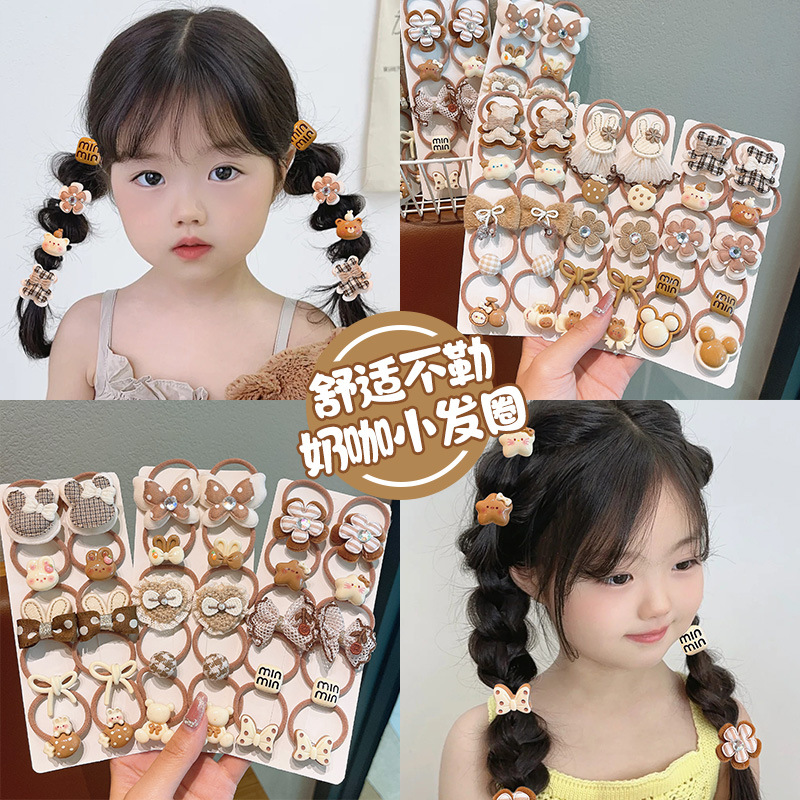 Cinturón infantil lindos cabello de café leche niñas atadas cabello de cabello no lastimas toalla de cabello anillo cabello de cabello de cabello de niñas
