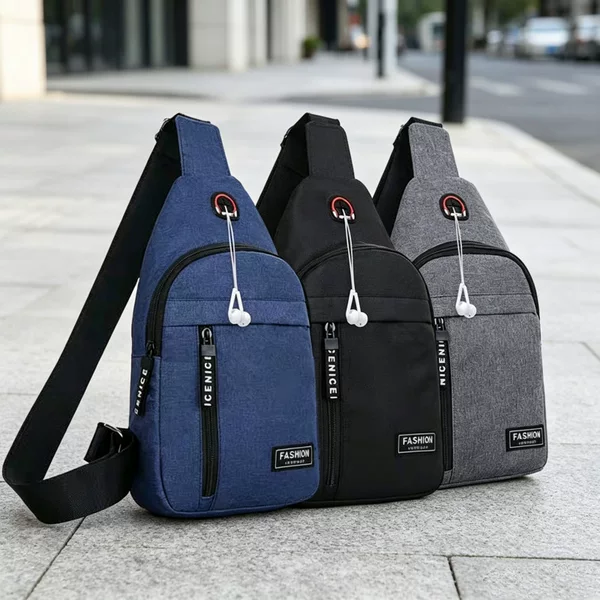 Cross-Border Men's Oxford Cloth Chest Bag, Multi-Functional, Large-Capacity, Sports, Outdoor, Leisure, Shoulder Bag, Crossbody Bag, New Style