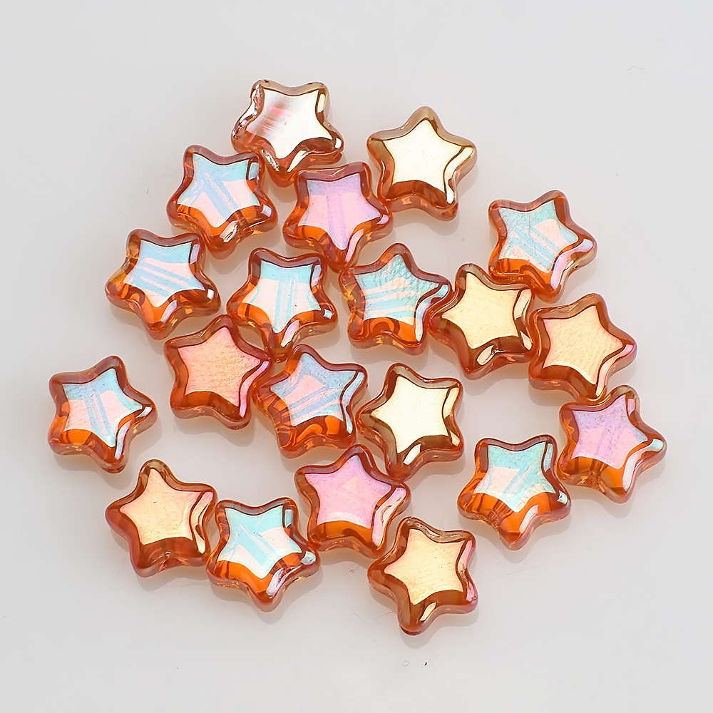 Nuevo colorido estrella de cinco puntas 8MM agujero medio colgante de cristal de bricolaje hecho a mano con cuentas de accesorios de joyería al por mayor image 19