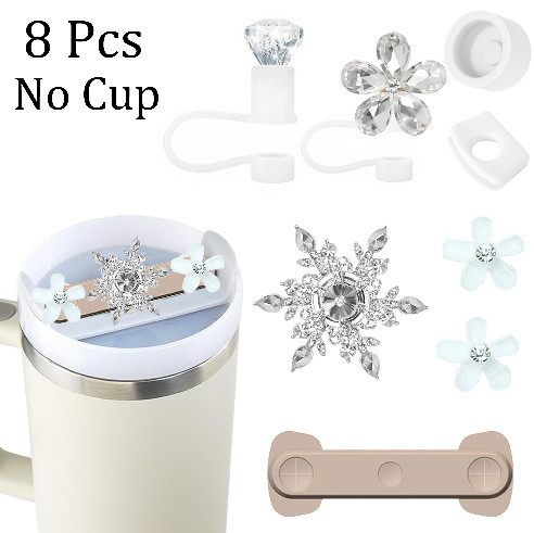 Amazon taza de calor cuentas brazalete llavero botella de agua colgante margarita gorra de paja flor colgante taza cubierta