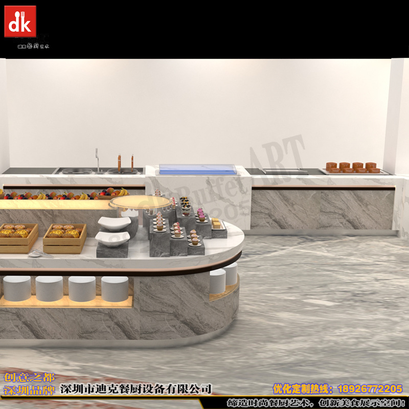 库尔勒市高逼格自助餐台设计制作 酒店餐厨用具配套 酒店自助餐台
