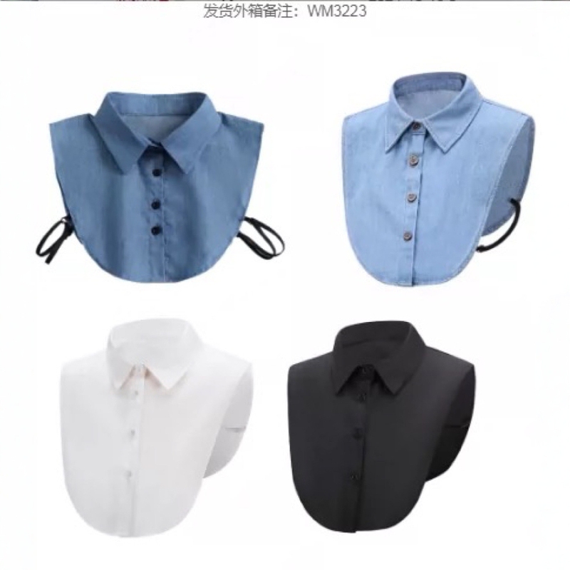 Fake collar men's and women's spring and autumn Denim shirt fake collar pointed lace collar stand collar shirt collar cross-border wholesale Fake collar men's and women's spring and autumn Denim shirt fake collar pointed lace collar stand collar shirt collar cross-border wholesale
