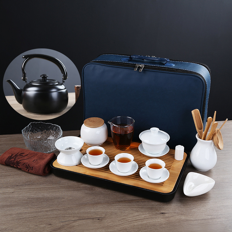 Teaching training tea art tea set suit Japanese portable travel kung fu tea set business home company gift logo