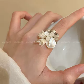 心动缪斯~ 法式花朵戒指女轻奢高级感食指戒小众百搭指环