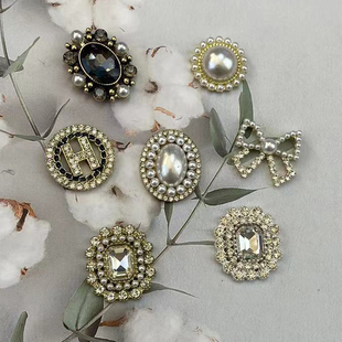 DIY Alloy Diamond Buckle Love Ribbon Headwear Hair Accessories Hairpin Hairband Antique Clothes Bow Accessories