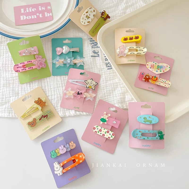 Pinza para el cabello de dibujos animados lindo para mujer, flequillo en la frente, clip de pico de pato, horquilla, clip para el cabello roto en la parte posterior de la cabeza, tocado