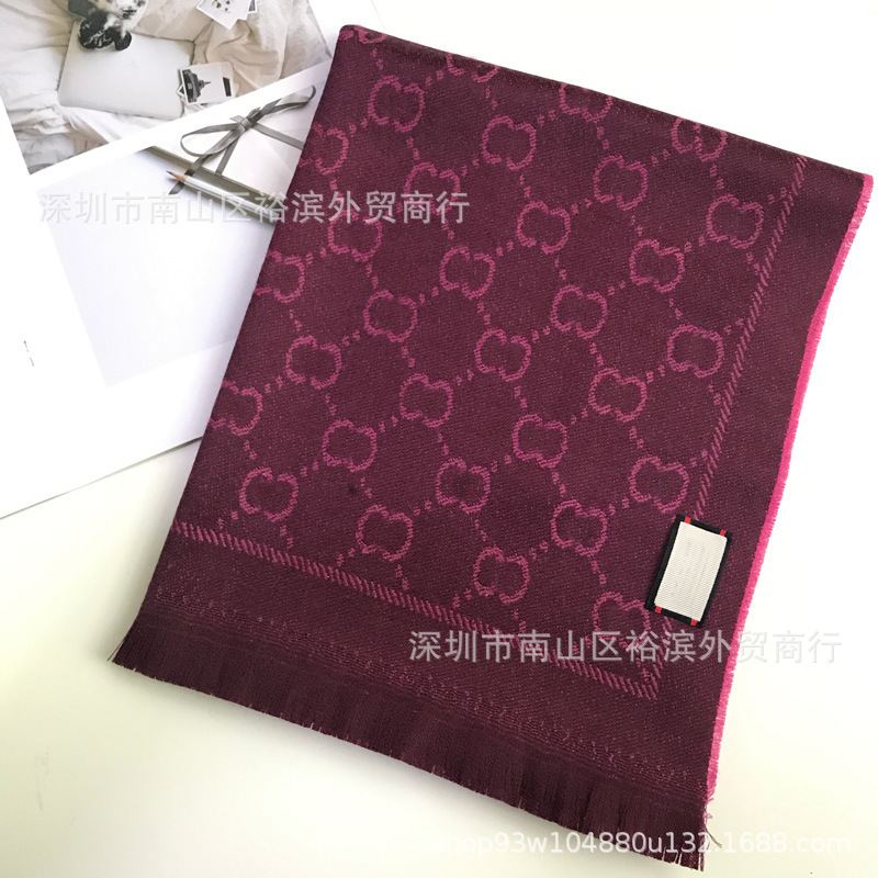 双G大牌围巾家高品质经典双面羊绒围脖秋冬网红专柜同款羊毛披肩|undefined