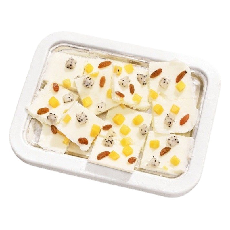 Mini máquina de yogur frito, máquina de helados infantil con dibujos animados, máquina de helados fritos de acero inoxidable, máquina de batidos, bandeja para helados fritos de frutas