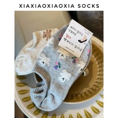 Bear Socks Slip-On Crew Socks Women's Boat Socks with Bear Head Design, Trendy and Cute Summer New Invisible Socks
