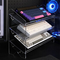 アクリル棚透明デスクトップ収納ボックスキーボード収納棚メカニカルキーボード多層収納多機能収納