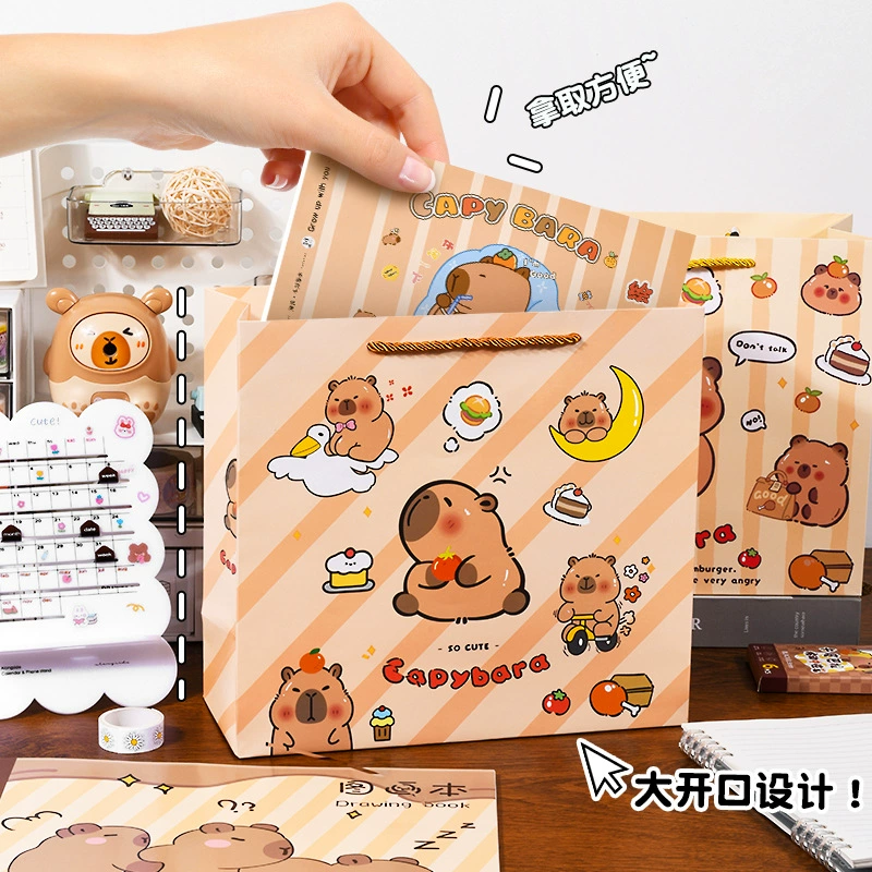 Подарочная сумка Kapibala, красивая сумка для покупок с водным пуховиком, милая сувенирная сумка для покупок на день защиты детей, мультяшная сумка