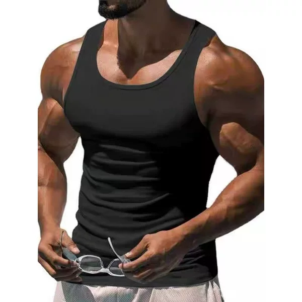 Cross-border foreign trade summer sports quick-dry textured fitness slim-fit tank top men's racerback tank top