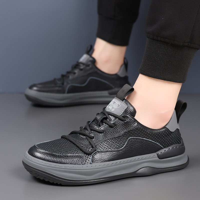 Piel de vaca de primera capa de verano nuevos hombres sandalias de cuero de cuero para hombres transpirables zapatos perforados zapatos con agujeros zapatos de hombre zapatos