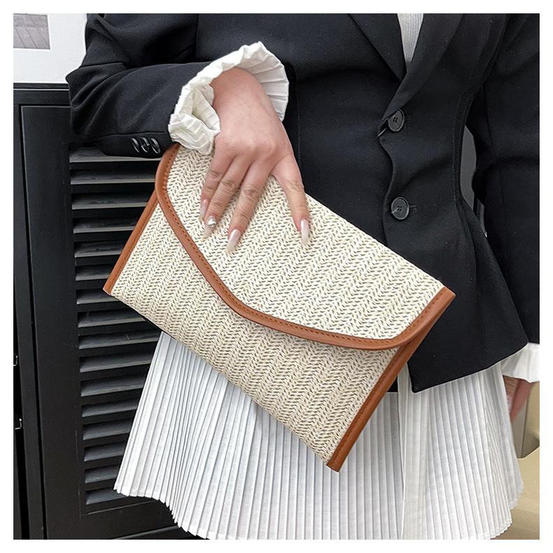 186g Weight Sewing Thread Fashion Element Flip Cover Closure Type / Strap Type Clutch Bag Bags Type Party, Street, Shopping Occasion Nylon Material Multicolor Pattern All Seasons Season Women's Gender Elegant, Streetwear Style Square Shape Medium Size Beige Pink Blue Nylon Multicolor Sewing Thread Square Clutches 8