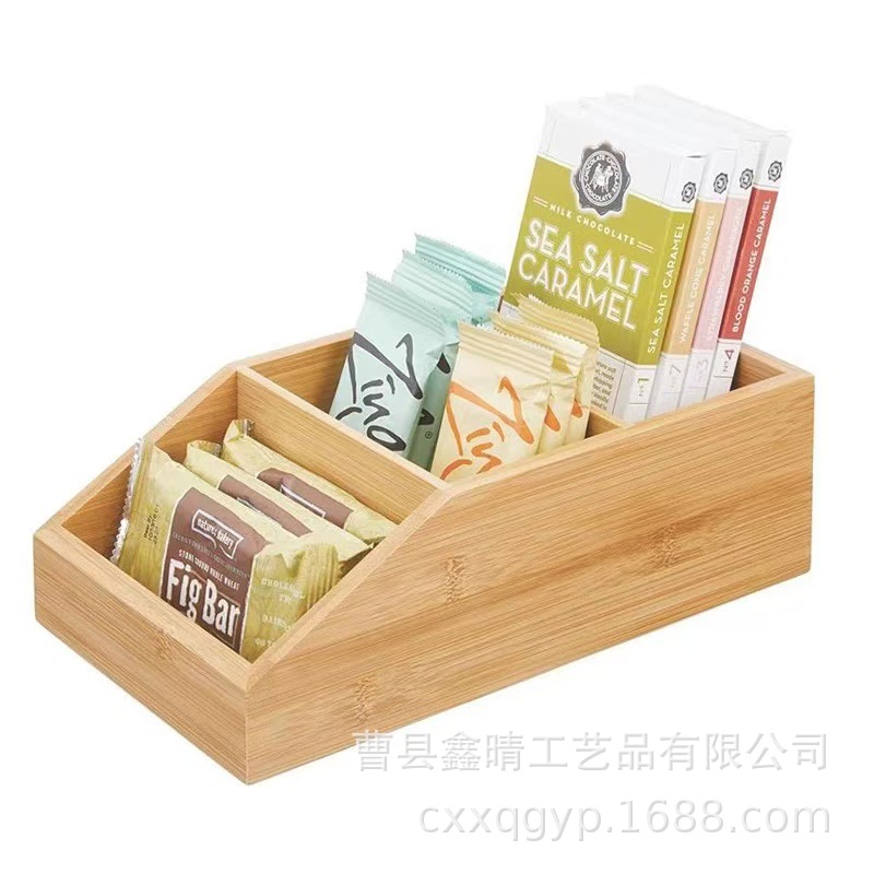 Caja de acabado de artículos diversos de formato de bambú y madera de escritorio Caja de almacenamiento de libros de alimentos de madera Caja de almacenamiento multifuncional de madera maciza