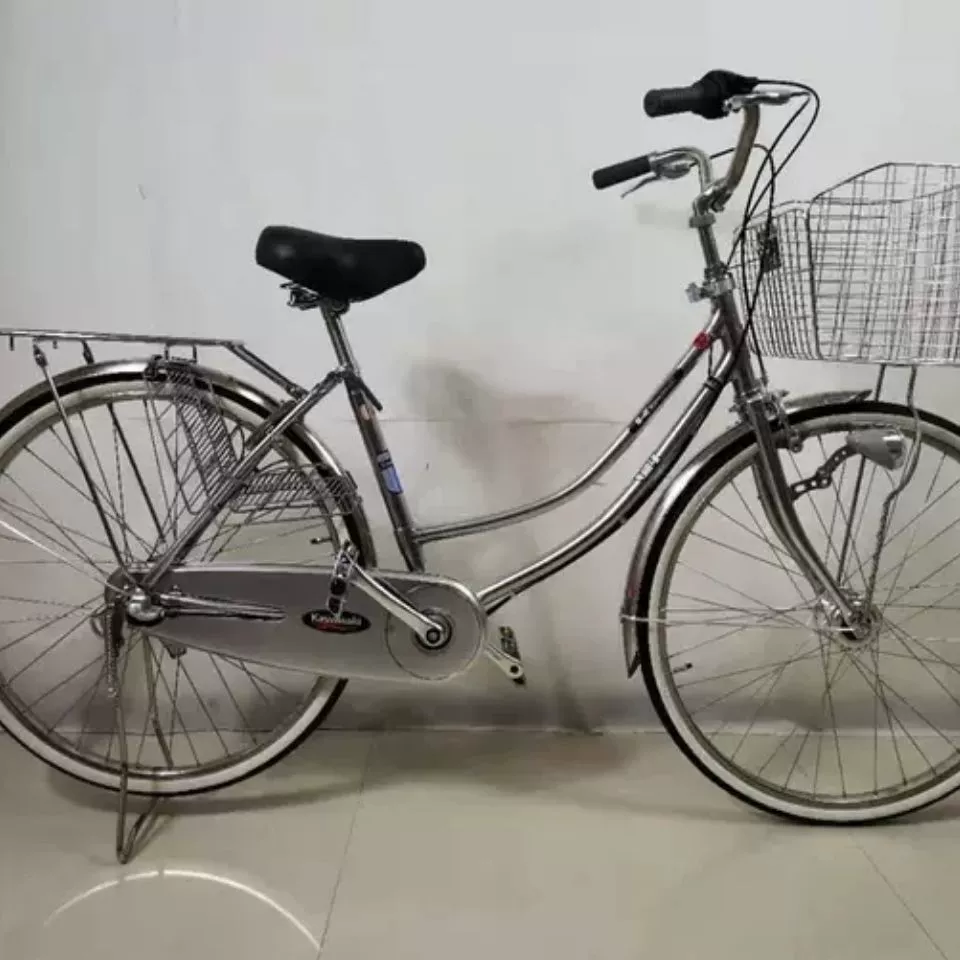 Японский велосипед, новый Kawasaki, марганцевая сталь, двойной изгиб, односкоростной и внутренняя передача, пригородный велосипед, экспортное качество, другие нет