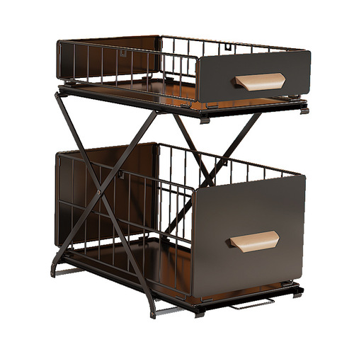 Installation-free kitchen sink condiment storage rack multi-functional oil bottle pull-out storage artifact cabinet storage shelf