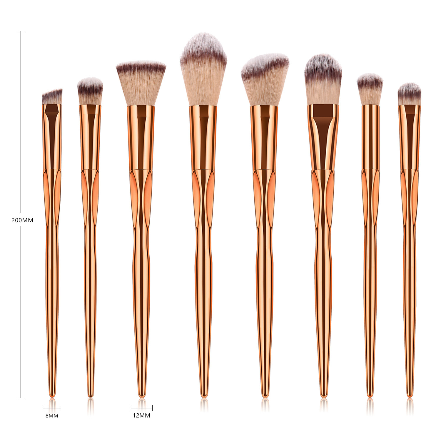 Simple Style Classic Style Gold Artificial Fiber Metal Metal Handle Makeup Brushes 1 Set display picture 5