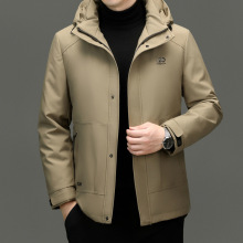 冬季棉衣男可拆卸兔毛内胆加厚保暖连帽派克服爸爸装中青年外套男