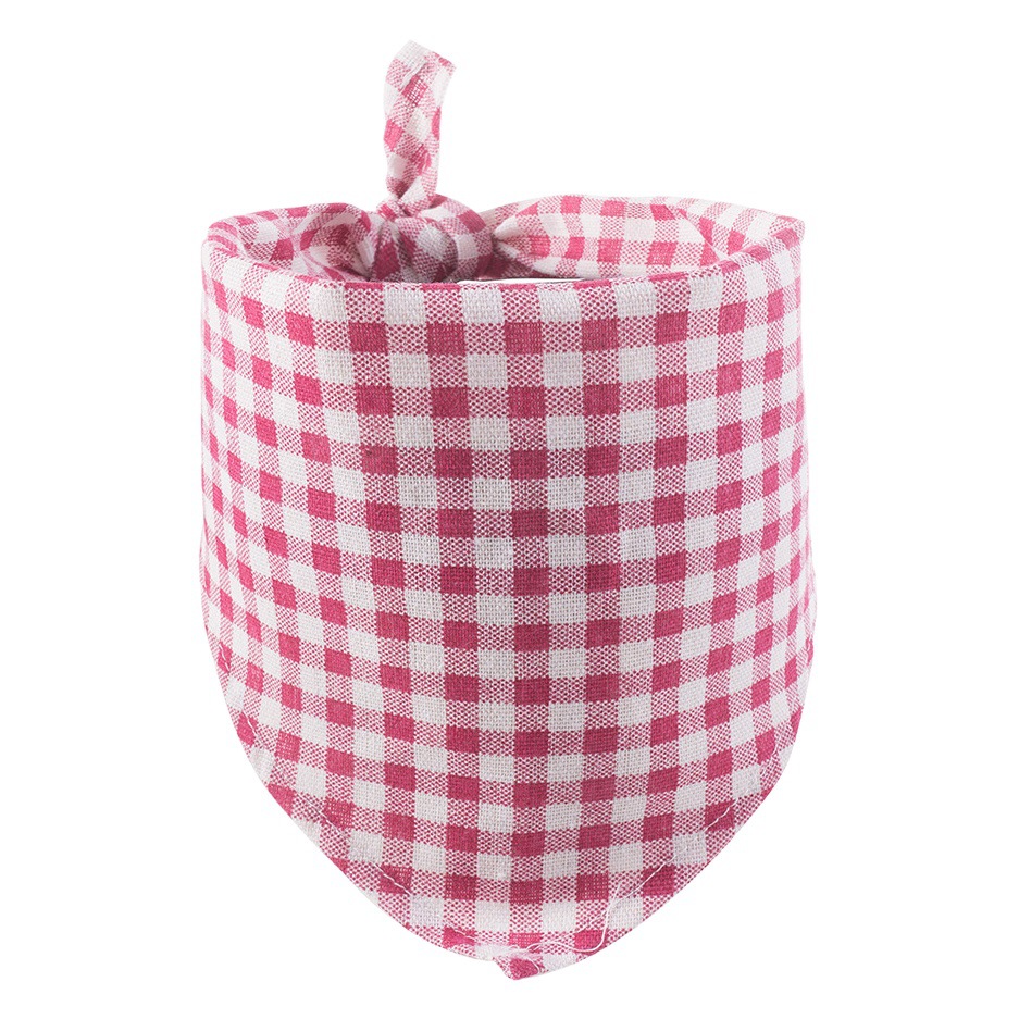 Amazon 2021 New Pet Slip Towel Fashion Plaid Dog Neck Set Cat Triangle Towel Pet Accessories