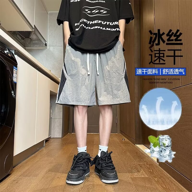 Pantalones cortos de asalto para hombres de verano delgados y rápidos secos pantalones de baloncesto americano pantalones de gimnasio de cinco puntos