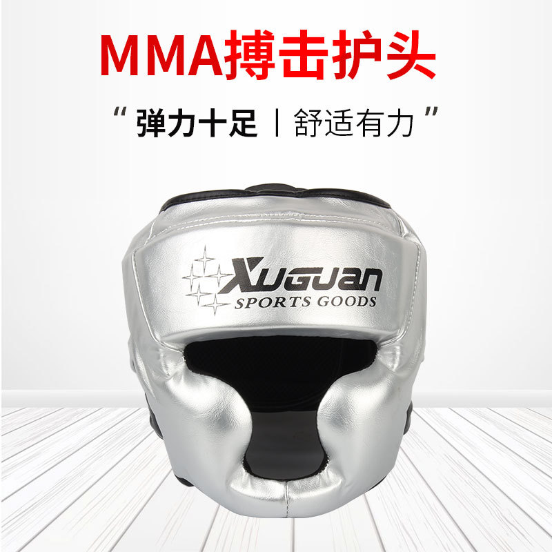 Boxing Sanda Helmet Head Protectors Adult Thickened Fighting Face Protectors Fitness Equipment Factory Wholesale