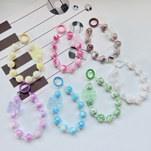 新款DIY手机壳挂饰短款手机链条小红书同款串珠手拎链条箱包挂件