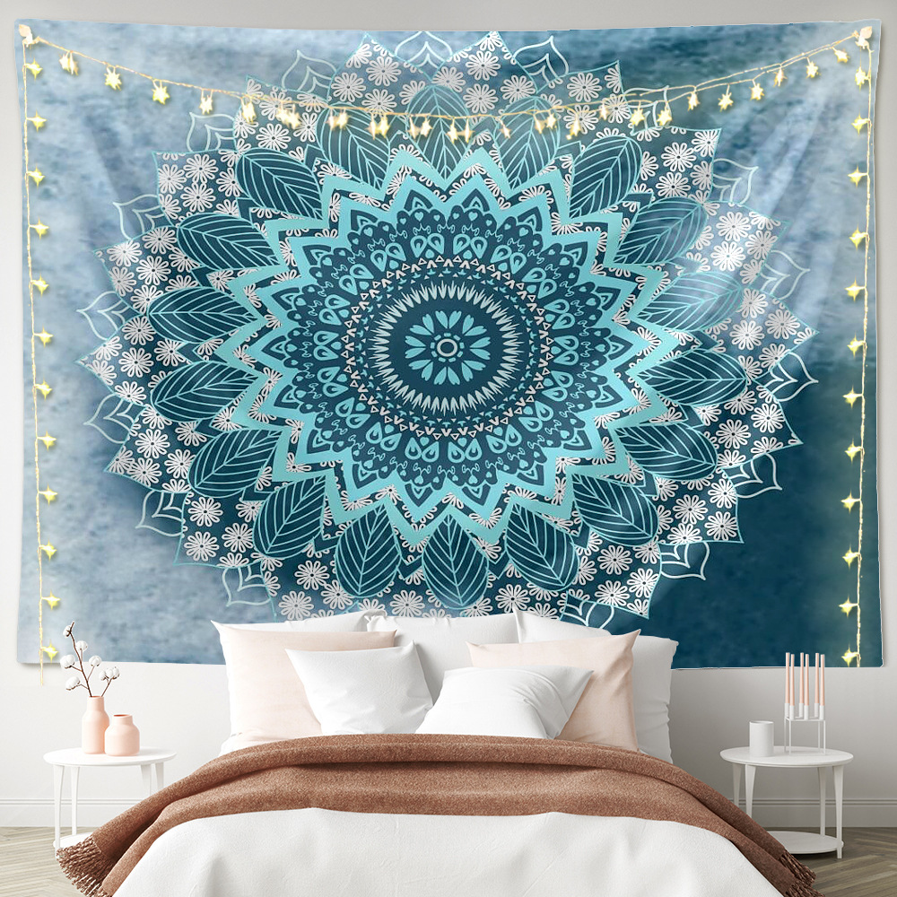 Bohemia Datura Tapestries Psychedelic Hippie Meditation Tapestry a living room bedroom Wall decorate Valance