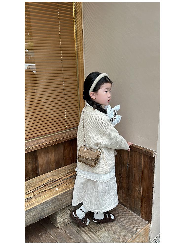 Polyester Lining Material Flip Cover Closure Type Kid'S Small Denim Solid Color Classic Style Streetwear Square Flip Cover Crossbody Bag