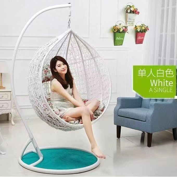 Romántica cesta de caña silla de cama cama de cuna balcón swing silla de mecedora de adultos al aire libre silla de perezoso interior nido de pájaros