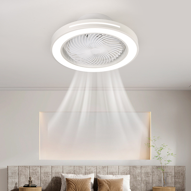 Lámpara de Ventilador de Techo de Plástico ABS, Oscilante, con Control Remoto, para Dormitorio y Estudio