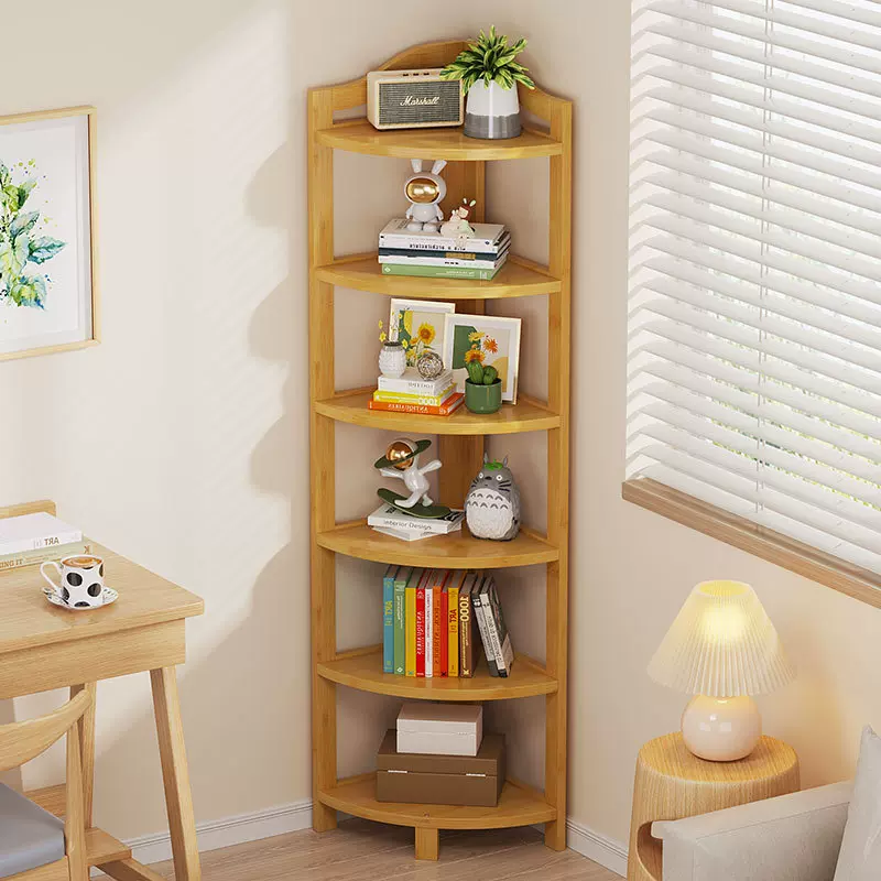 儿童书架家用卧室客厅简约墙角小型书柜桌面多层转角收纳置物架