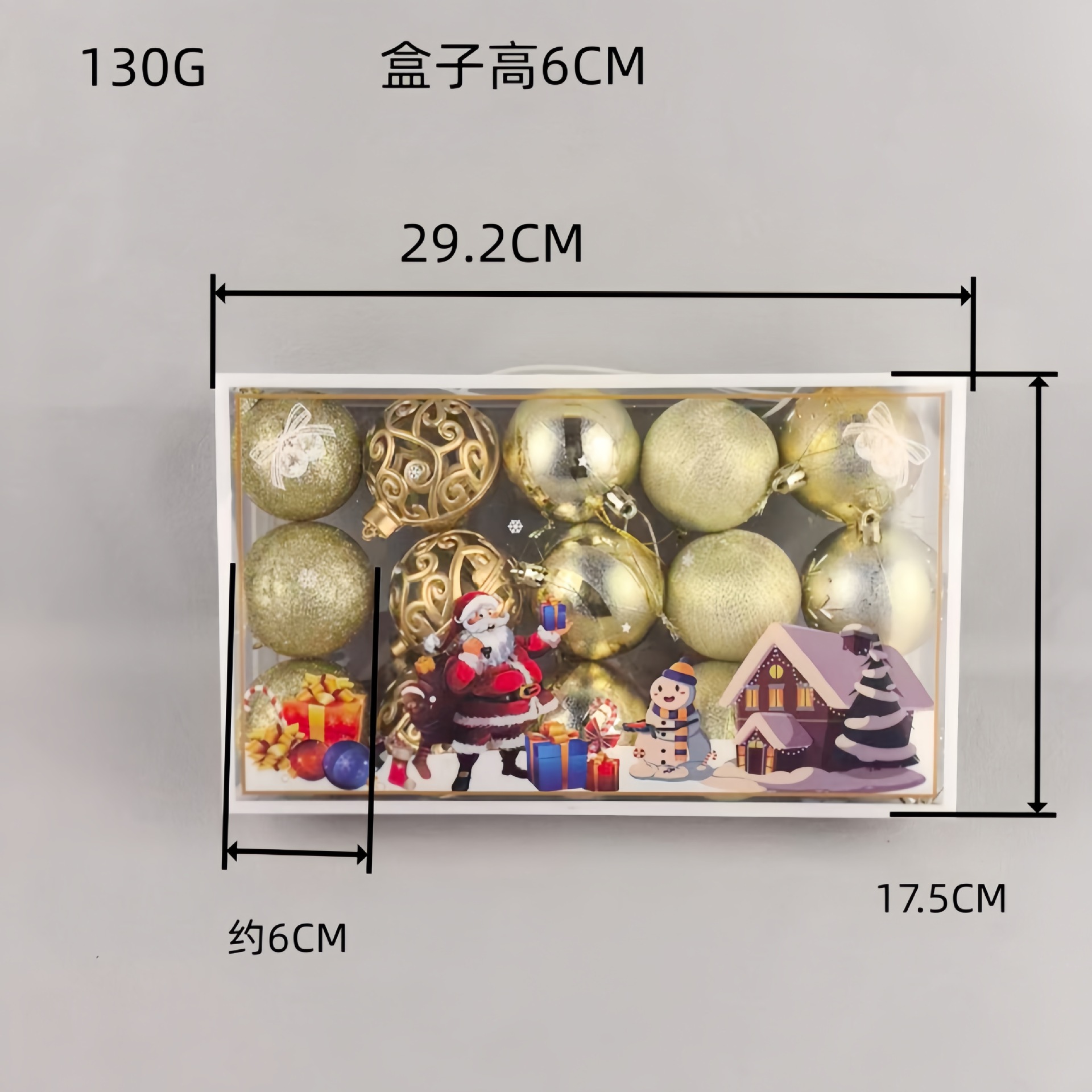 Nuevos Adornos navideños transfronterizos cuelgan bolas navideñas juego de bolas navideñas colgante de árboles de Navidad caja de regalo bolas navideñas q image 10