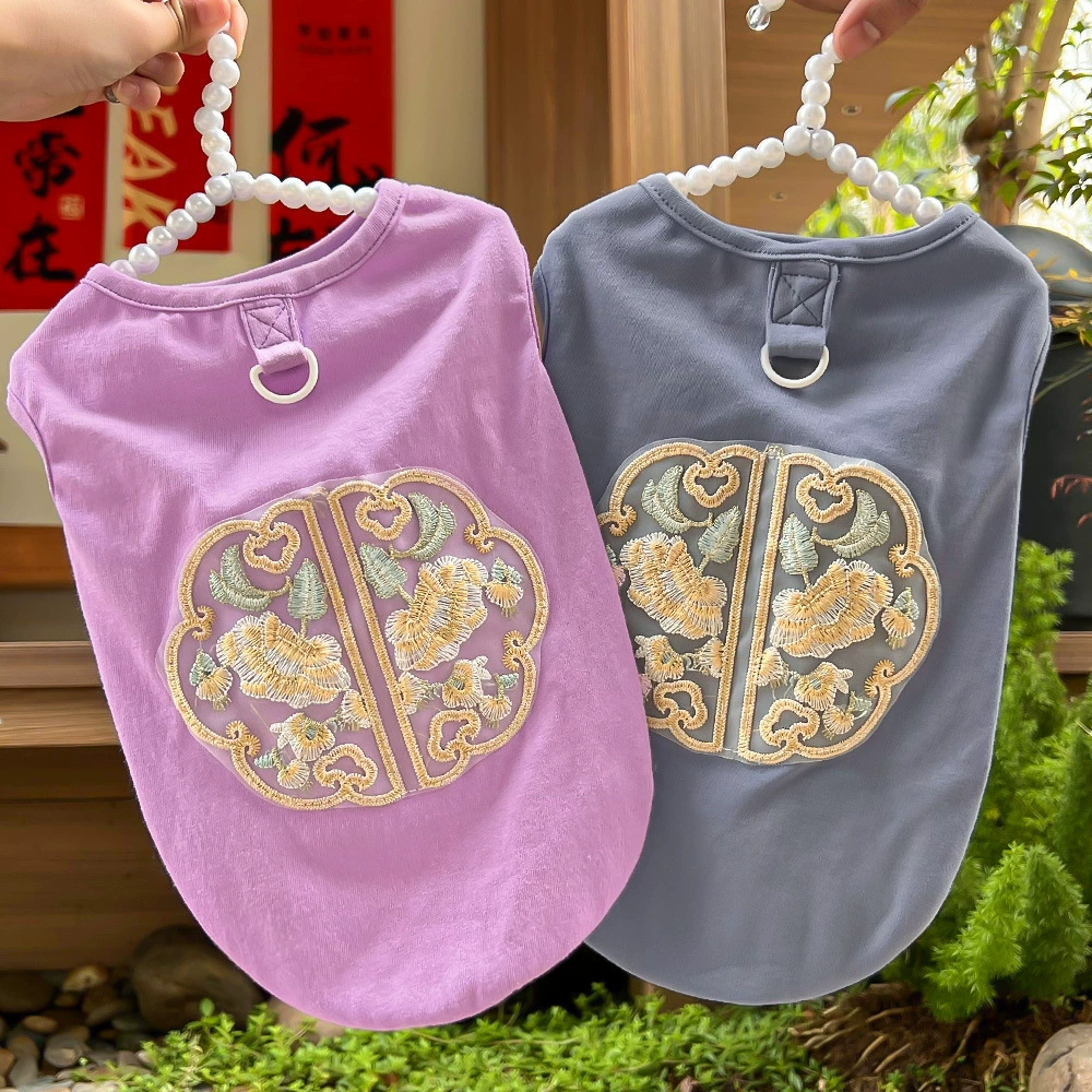 Новый китайский стиль собачий жилет для собак, кошка, одежда, товары для весны и лета