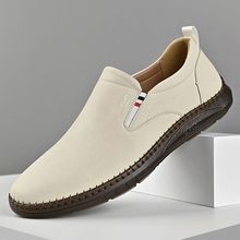 2025男士皮鞋男鞋真皮牛皮新款休闲透气软底软皮脚蹬懒人驾车豆豆