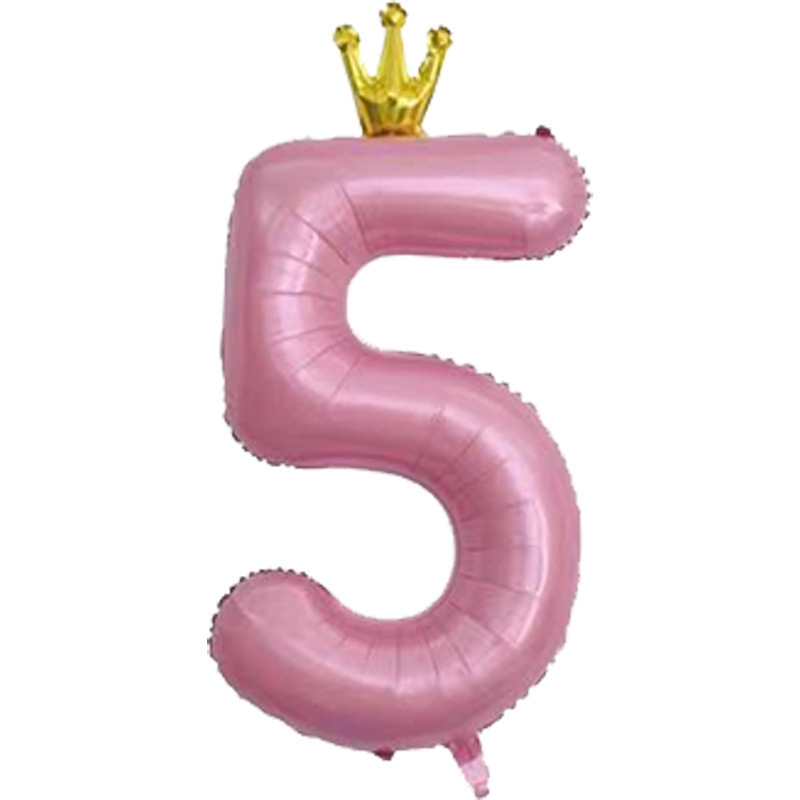 Amazon nuevo globo digital de corona de una pieza de 40 pulgadas decoración de fiesta de cumpleaños globo digital grande