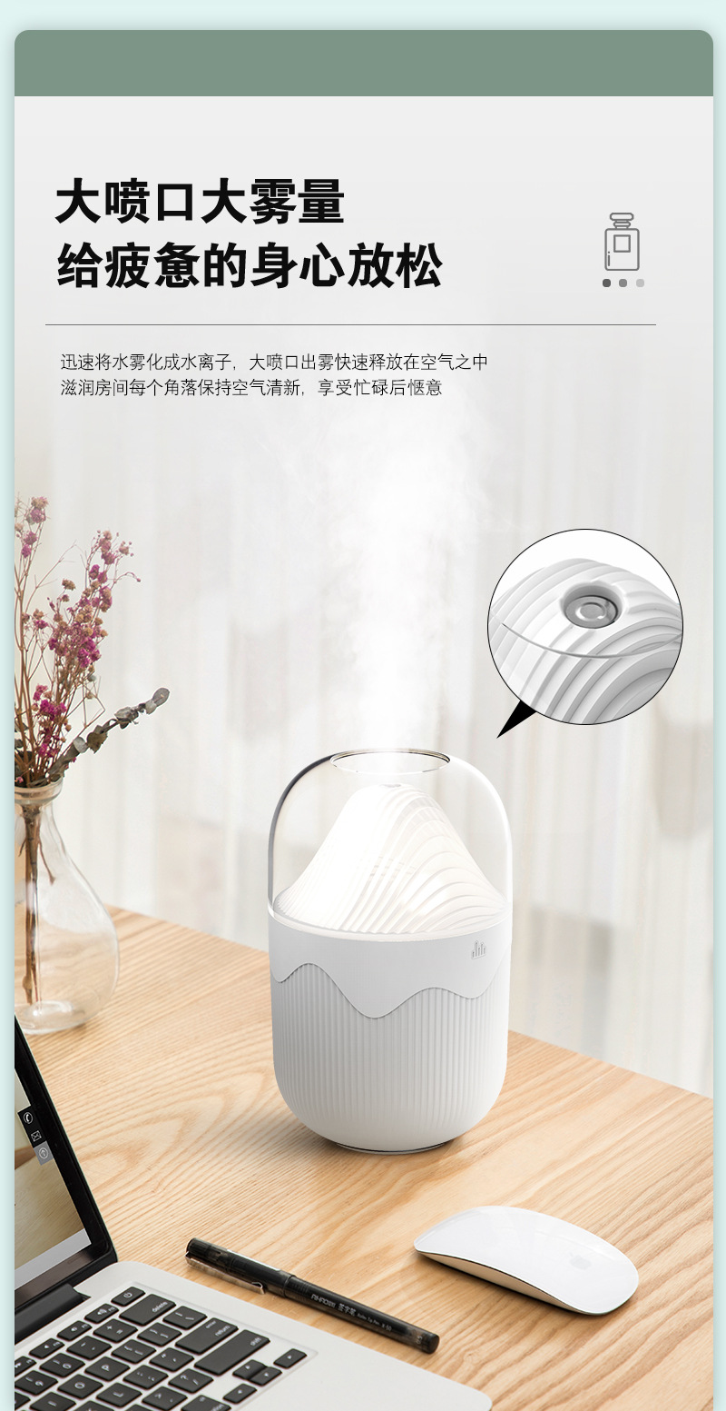 新款静音加湿器家用氛围灯香薰卧室桌面大雾量空气加湿器小型便携详情13