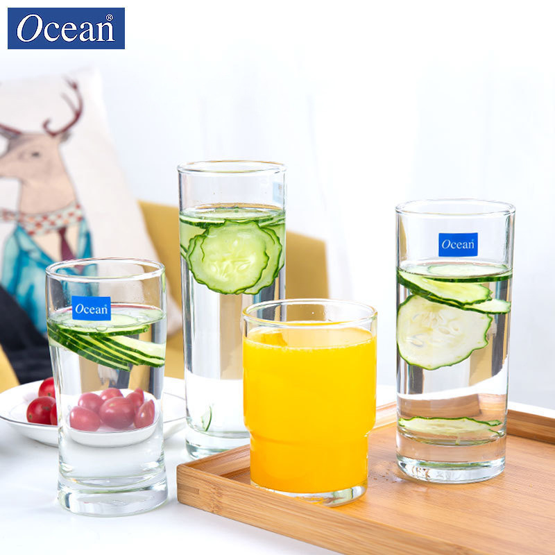Taza de agua de una sola capa de vidrio resistente al calor del hogar del océano, necesidades diarias taza plegable creativa