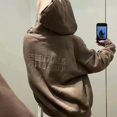 FOG ESSENTIALS HHH ハイストリート パーカー スウェットシャツ 秋冬 ルーズ ベルベット カーディガン ジッパー ジャケット