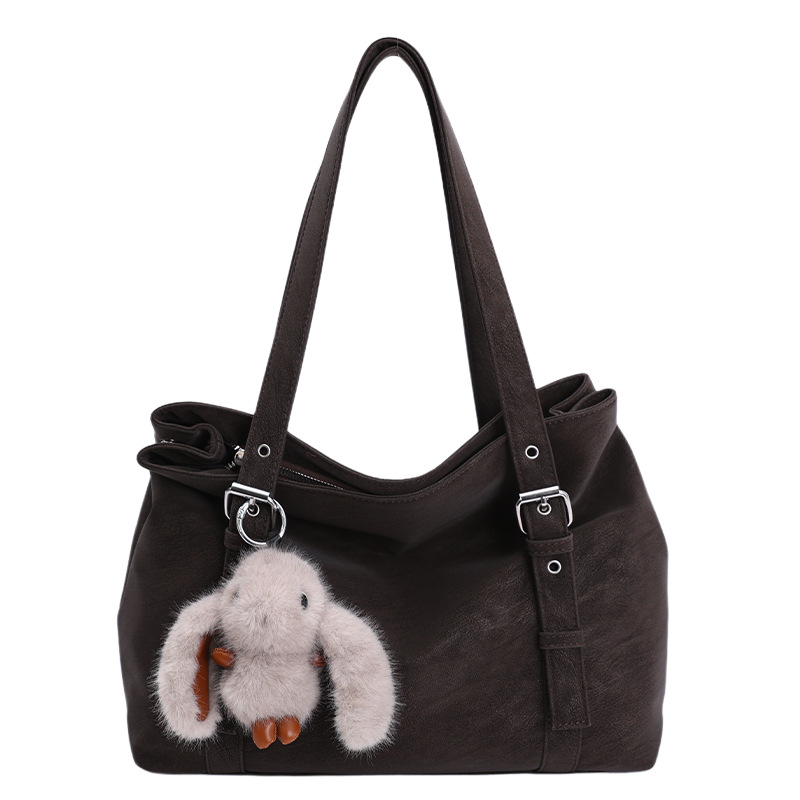 Large Capacity Suede Tote Bag For Women 2025 New Boston Bag Effortless Style Handbag Commuter Elegant Shoulder Bag - Thumbnail 6