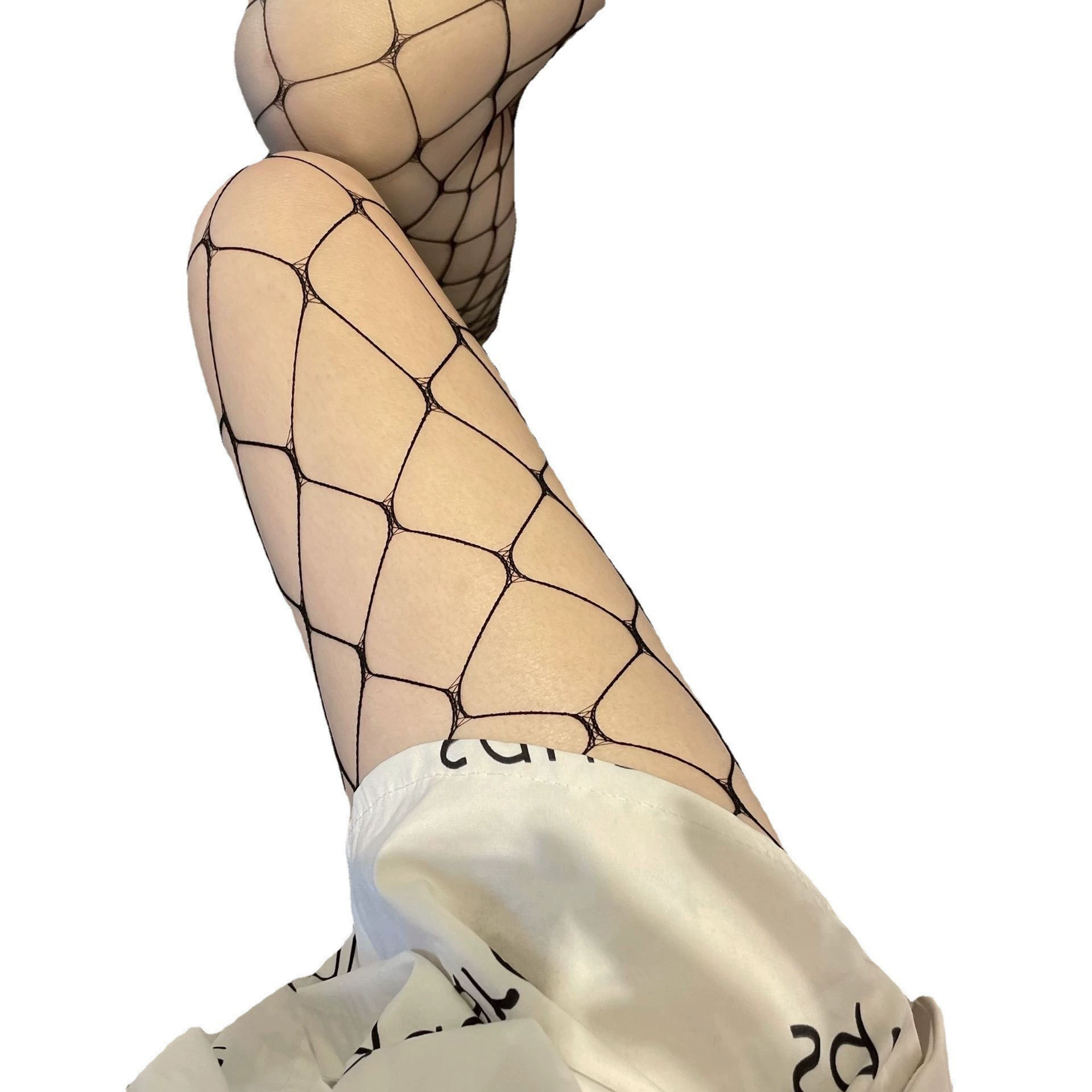 Поясные колготки-сеточка Sexy Fishnet Maxi выше колена, утягивающий эффект, европейский стиль (один размер)