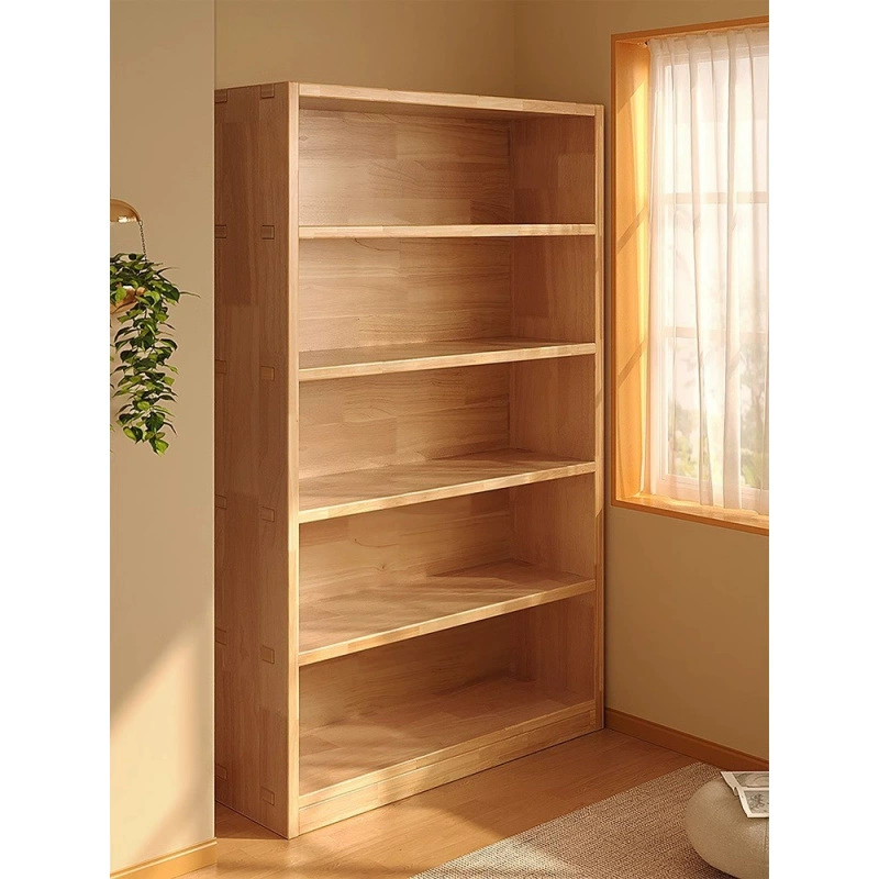 Утолщенная книжная полка из цельного дерева, напольная стойка для хранения, встроенный настенный шкаф, шкаф для хранения, детский студенческий домашний шкаф для хранения, завод