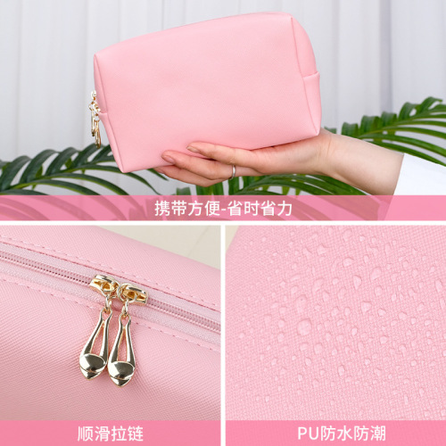 Foreign trade PU small hand-held cosmetic bag portable women's travel toiletry bag cosmetics storage bag wholesale